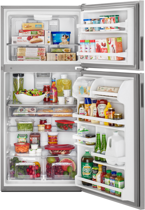Top-freezer - Maytag 18 Cu. Ft. Top Freezer-refrigerator – Mrt311fffh (585x849), Png Download
