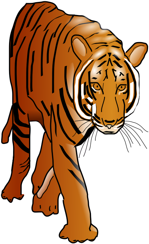 Prowling Tiger Svg Clip Arts 360 X 592 Px (360x592), Png Download