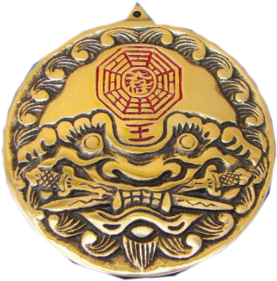 Quick View - Feng Shui Import 3201 Brass Tiger Head Yin Yang Bagua (450x430), Png Download