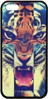 Tiger Head Rubber Case For Iphone 5/5s - Marcelo Burlon Wallpaper Hd PNG Image with No Background -