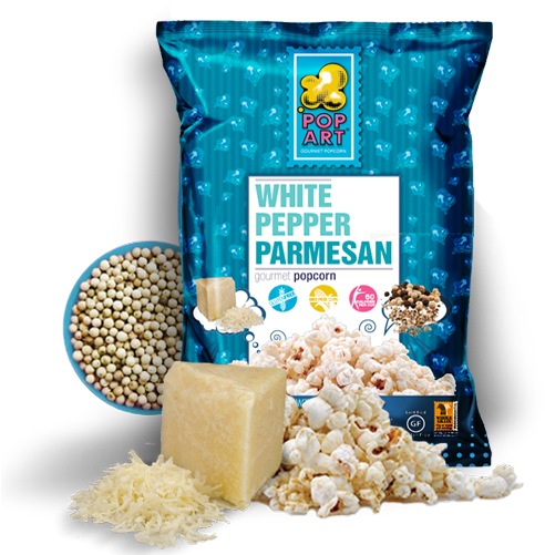 White Pepper - Pop Art Gourmet Popcorn, White Pepper Parmesan - 5 (500x500), Png Download
