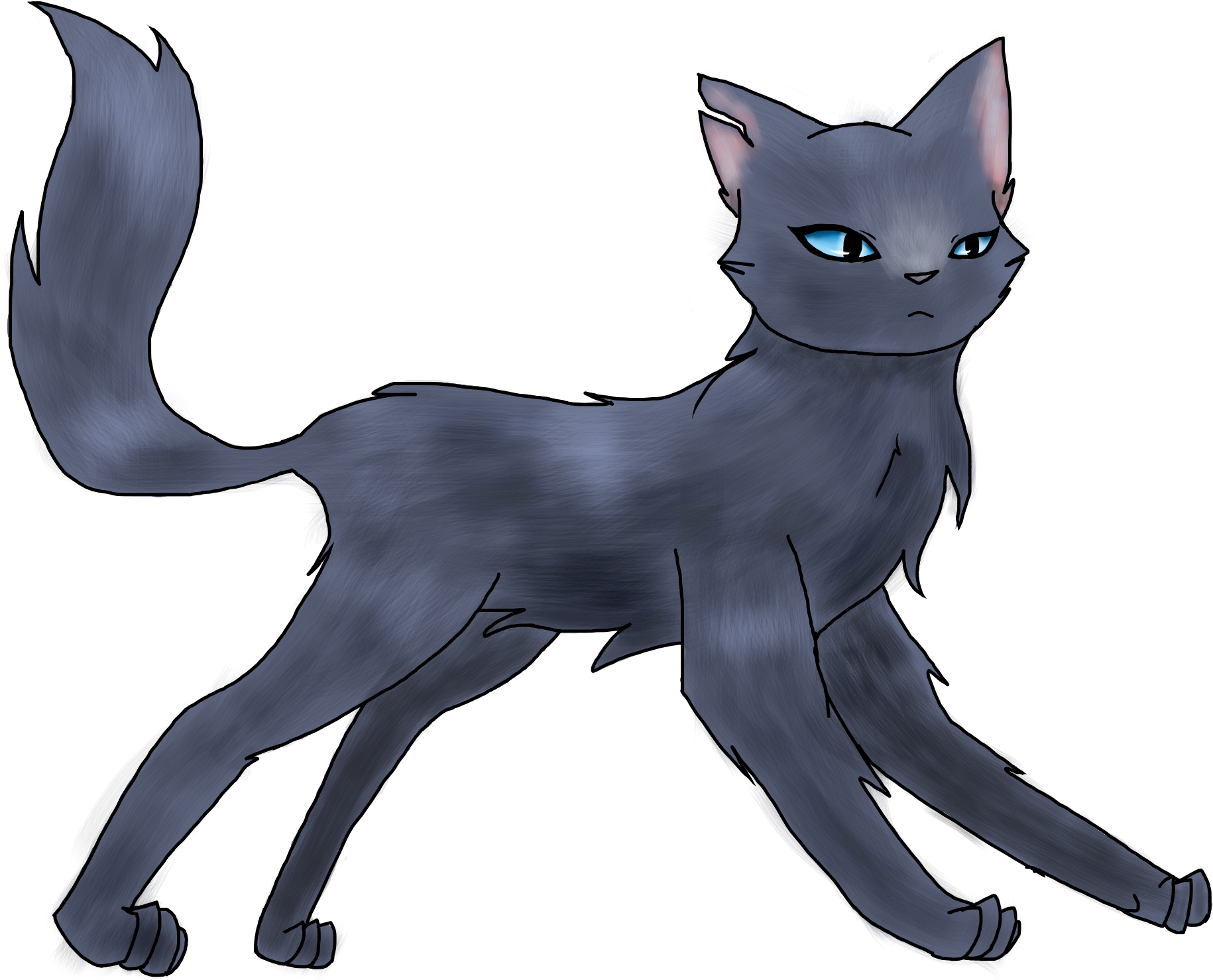 Warriors Bluestar - Cat Yawns (1900x1500), Png Download