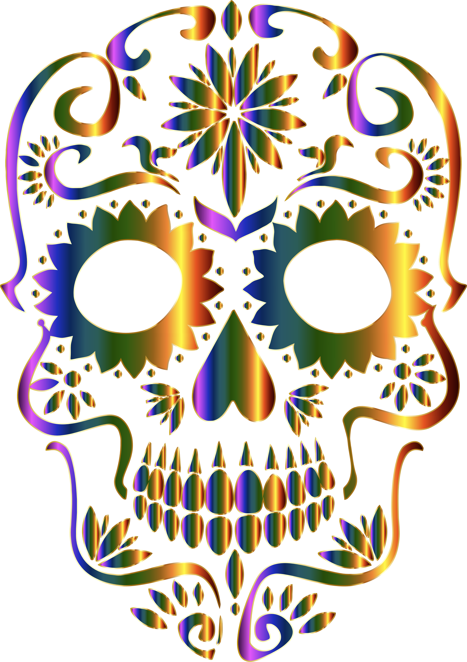 Sugar Skull Clipart Transparent Background - Day Of The Dead Skull Transparent (1598x2266), Png Download