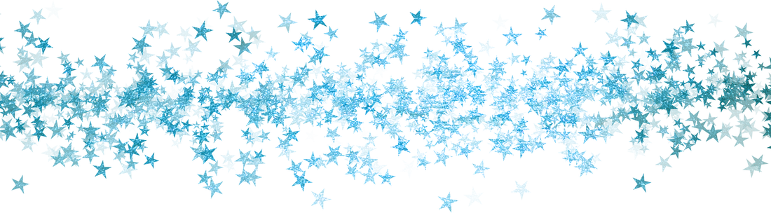 Picture - Blue Star Confetti Png (1100x304), Png Download