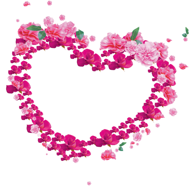 Flower Heart Frame Png And For Free - Flower Heart Png Vector (640x640), Png Download