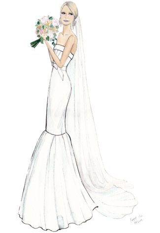 Custom Illustration For The Bride - Drawing (327x479), Png Download