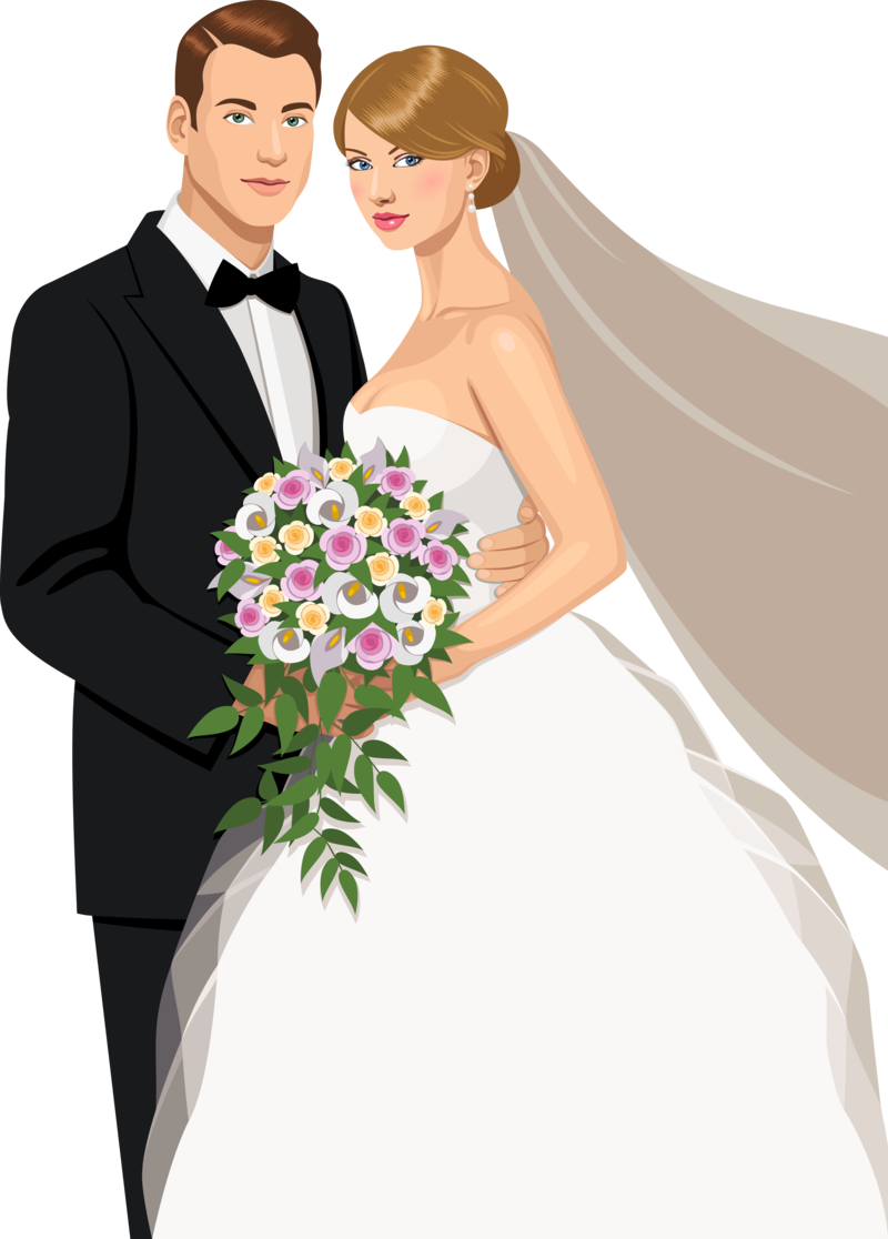 Download Wedding Gown Png - Bride And Groom Vector Png PNG Image with ...