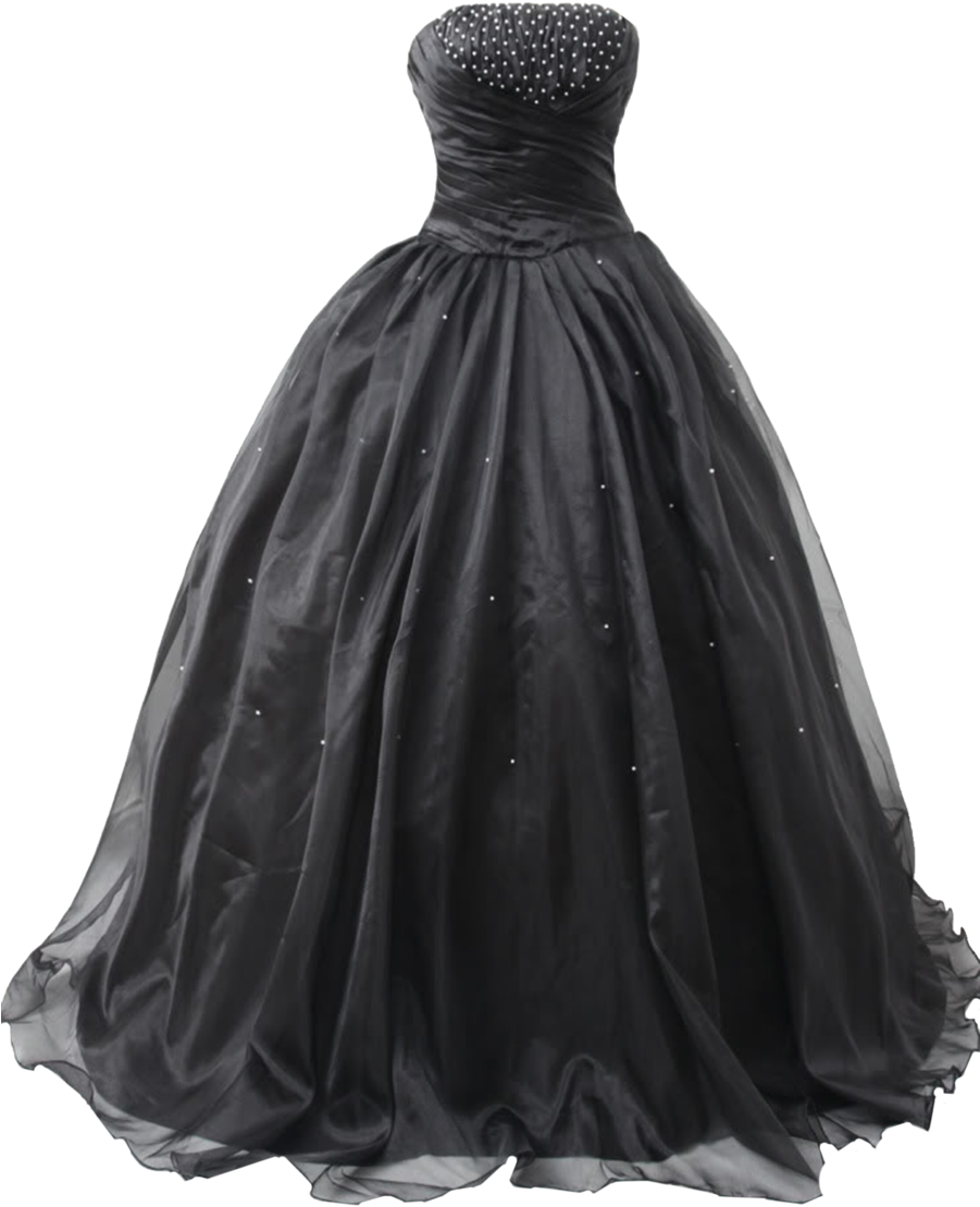 Black Dress Png Image Background - Mask Ball Dresses Black (692x1024), Png Download