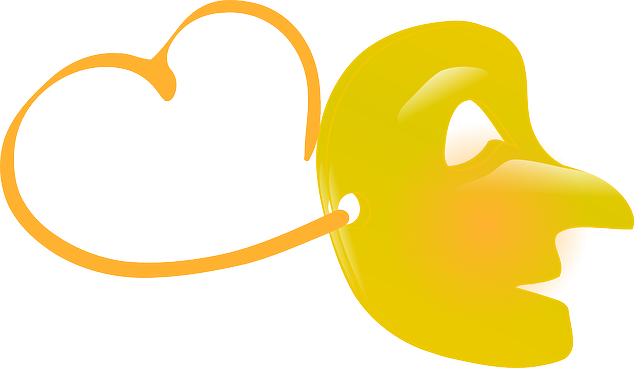 Image Is Of A Yellow Illustrated Masquerade Mask - Mask (640x368), Png Download