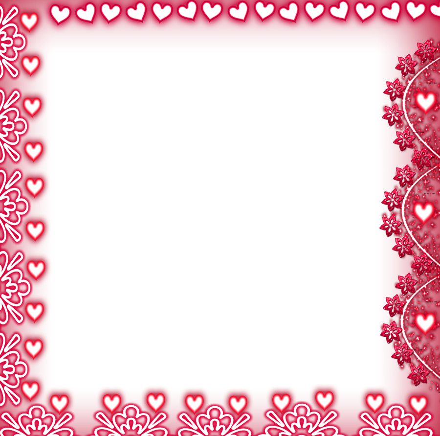 Posted By Amazing Effectz N Frames At - Heart Border Frame Png (900x891), Png Download