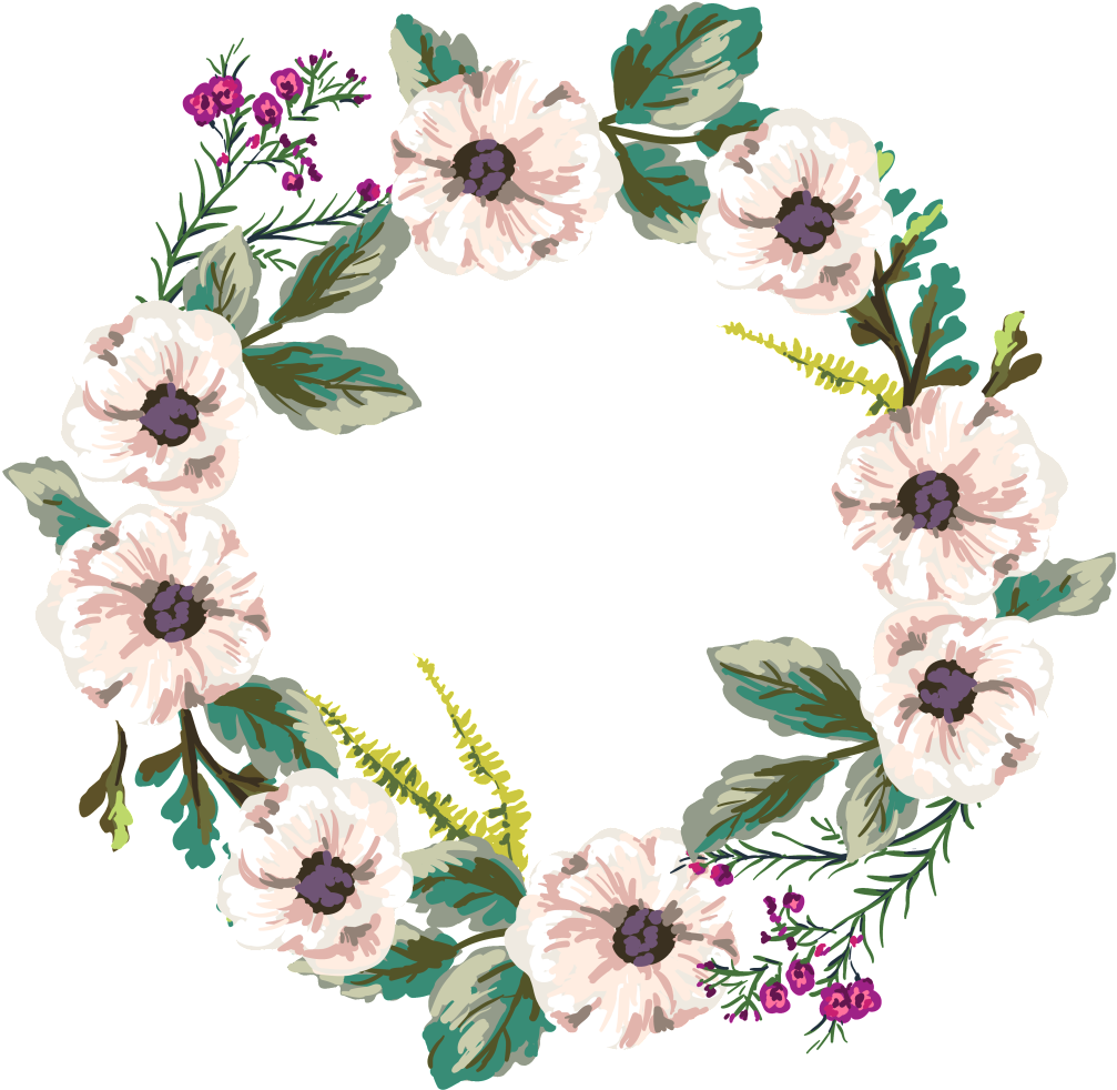Fashion Wreath Wedding Png - Floral Image For Wedding Invitation (1024x1006), Png Download