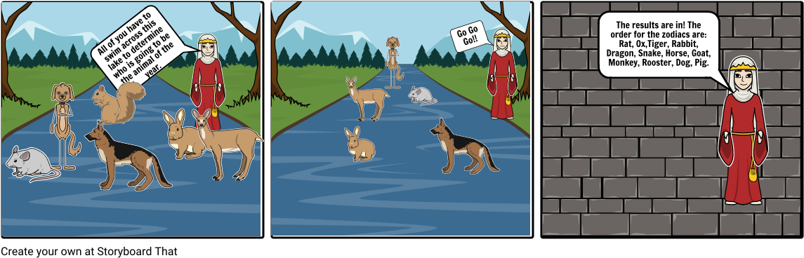 Chinese Zodiac - Cartoon (1164x385), Png Download