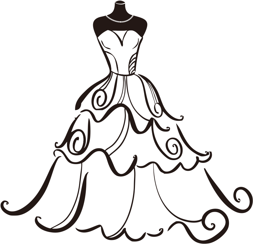 Bride Clip Art Transprent Png Free Download - Gown Clipart (1000x1000), Png Download
