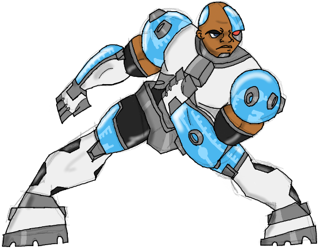 Teen Titans - Teen Titans Cyborg Art (768x640), Png Download