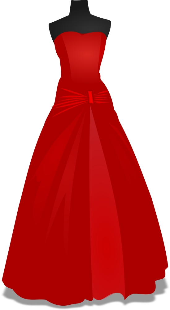Red Wedding Gown Clip Art At Clker - Gown Clipart (324x590), Png Download