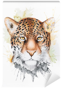 Watercolor Illustration Of A Jaguar Wall Mural • Pixers® - Watercolor Painting (400x400), Png Download