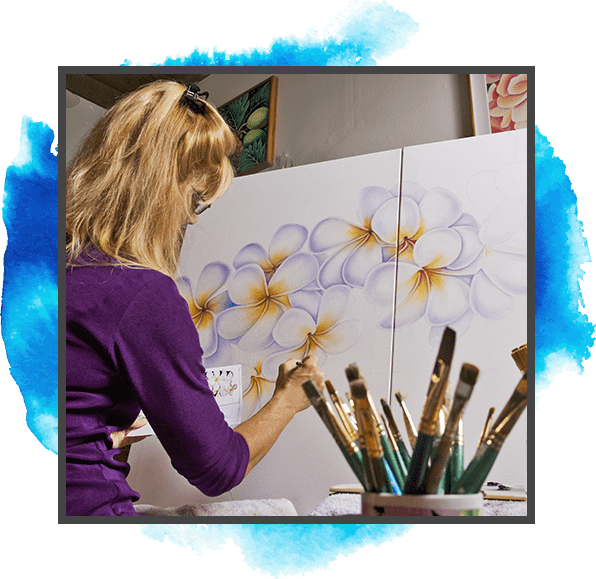 Artist Painting - Artist Painting On Canvas (596x579), Png Download