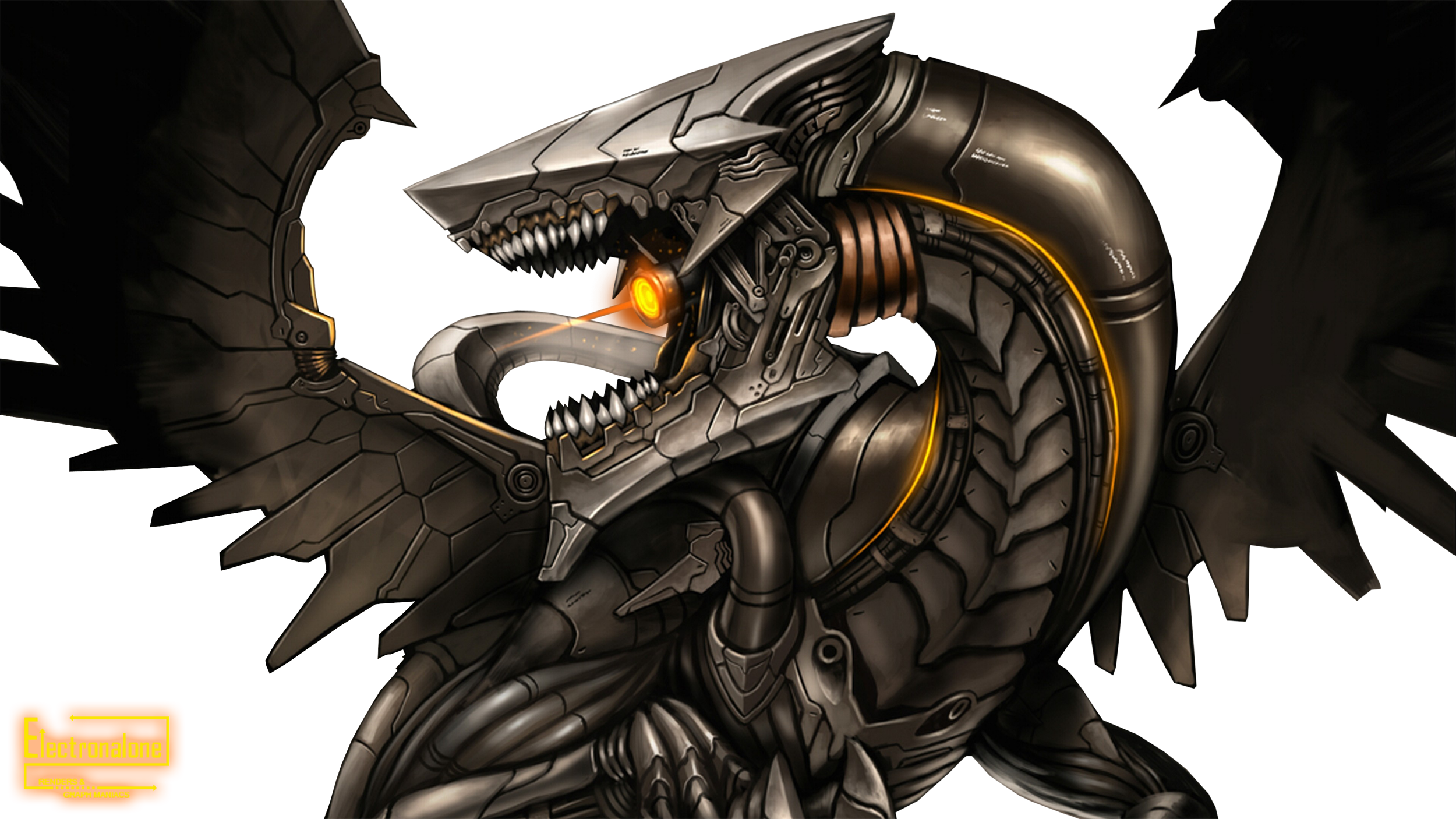 Cyborg Robot Mech Mechanical Dragon Dragons Mecha Mech - Mechanical Dragon (2500x1406), Png Download