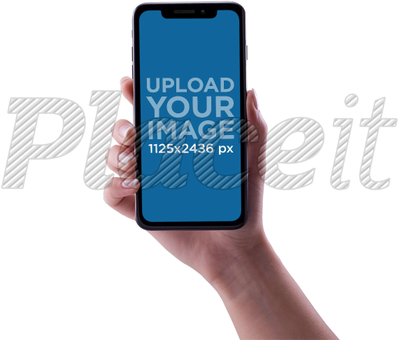 Placeit - Hand Holding Iphone X (750x563), Png Download