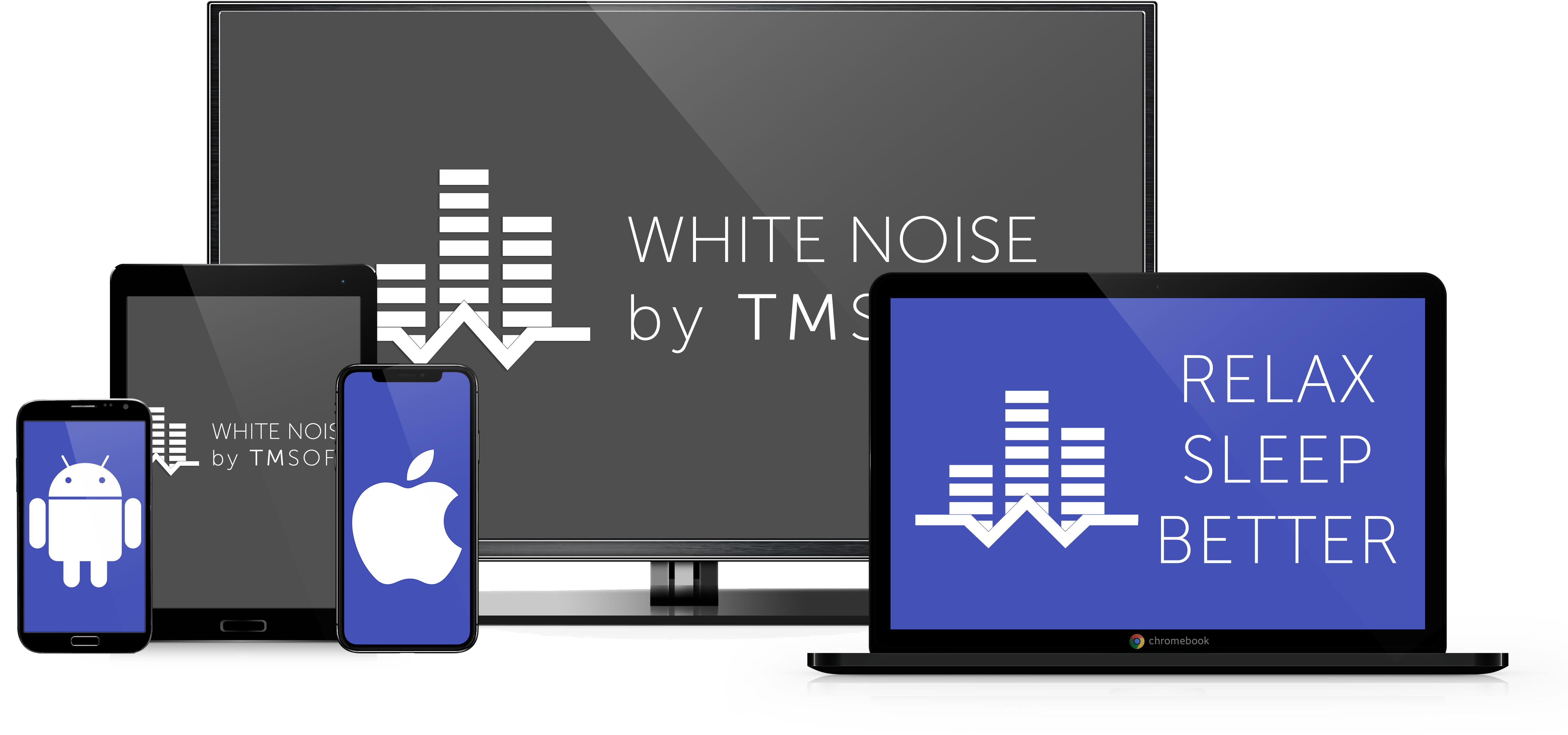 White Noise Is Available On Ios, Android, Desktop, - Led-backlit Lcd Display (5166x2421), Png Download