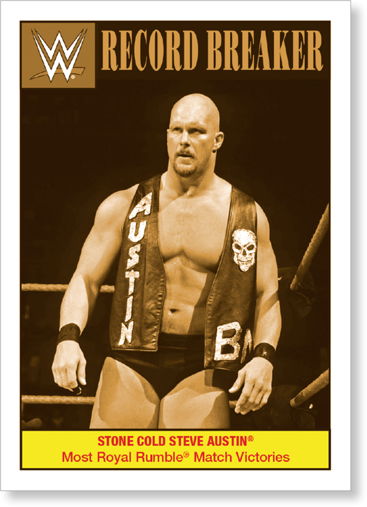 Stone Cold Steve Austin 2016 Wwe Heritage Record Breakers - Professional Wrestling (2000x2000), Png Download