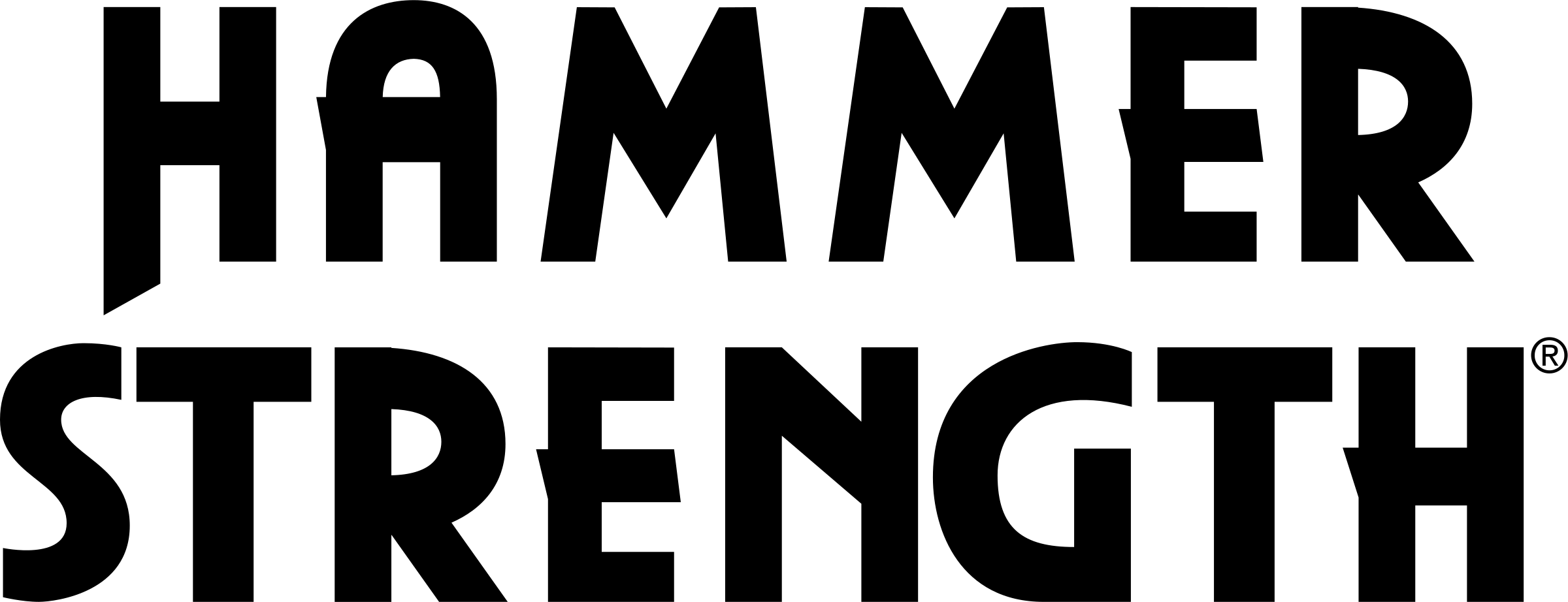 Hammer Strength Logo Png Transparent - Hammer Strength Logo Vector (2400x922), Png Download