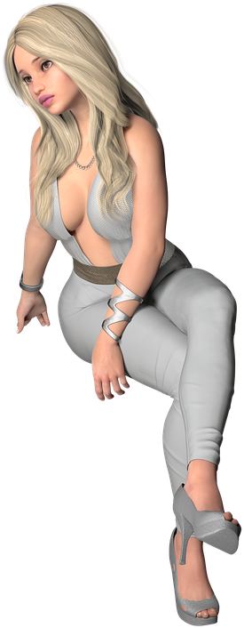 Woman, Sitting, Thinking, Silver, Beauty, Png - Girl Sitting Png (556x720), Png Download