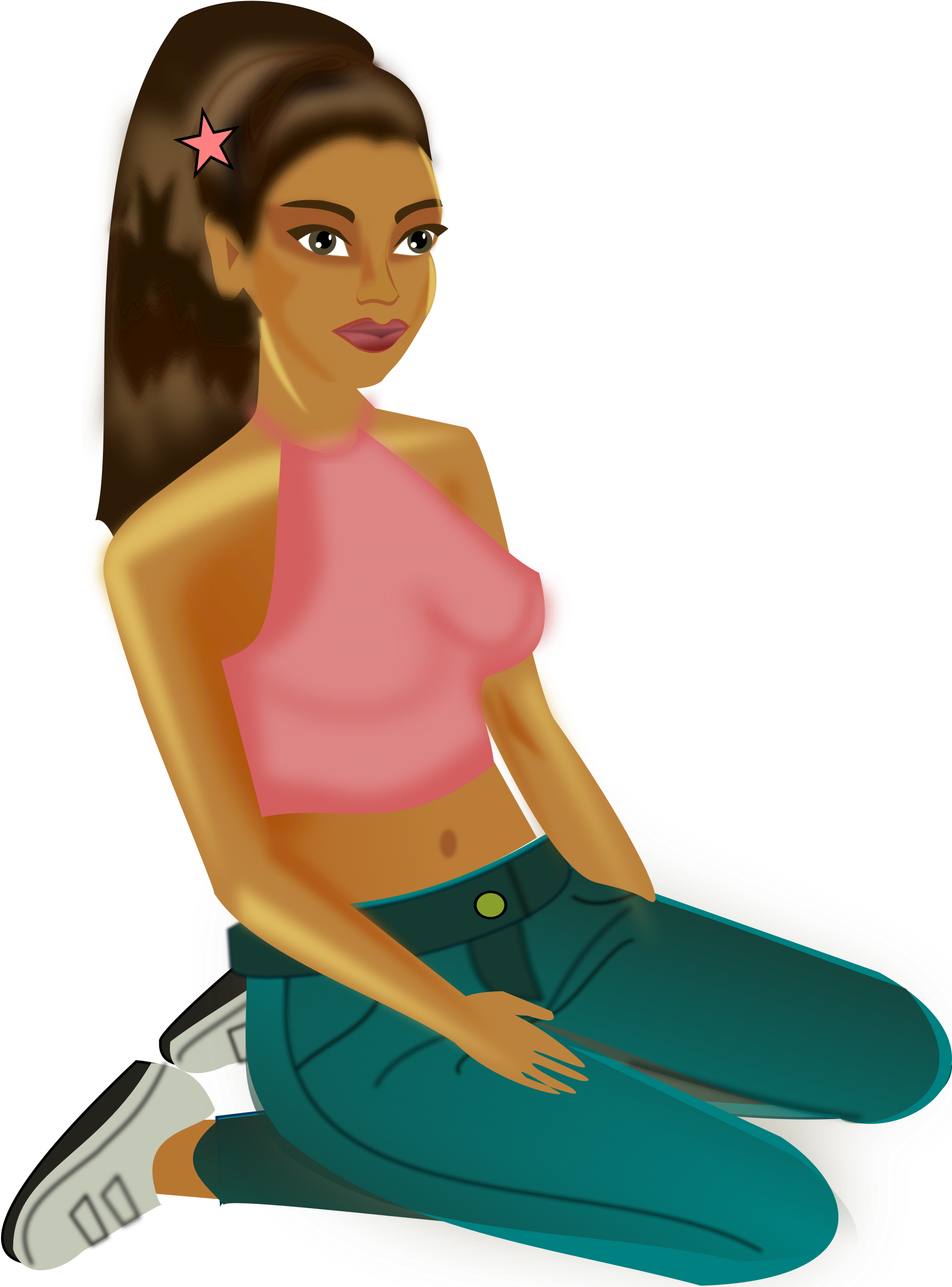 This Free Icons Png Design Of Bluejeans-girl (1871x2400), Png Download