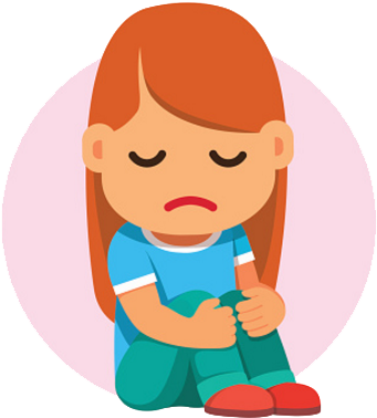 Sad Child Clipart Png - Cartoon Image Of Depression - Free Transparent ...