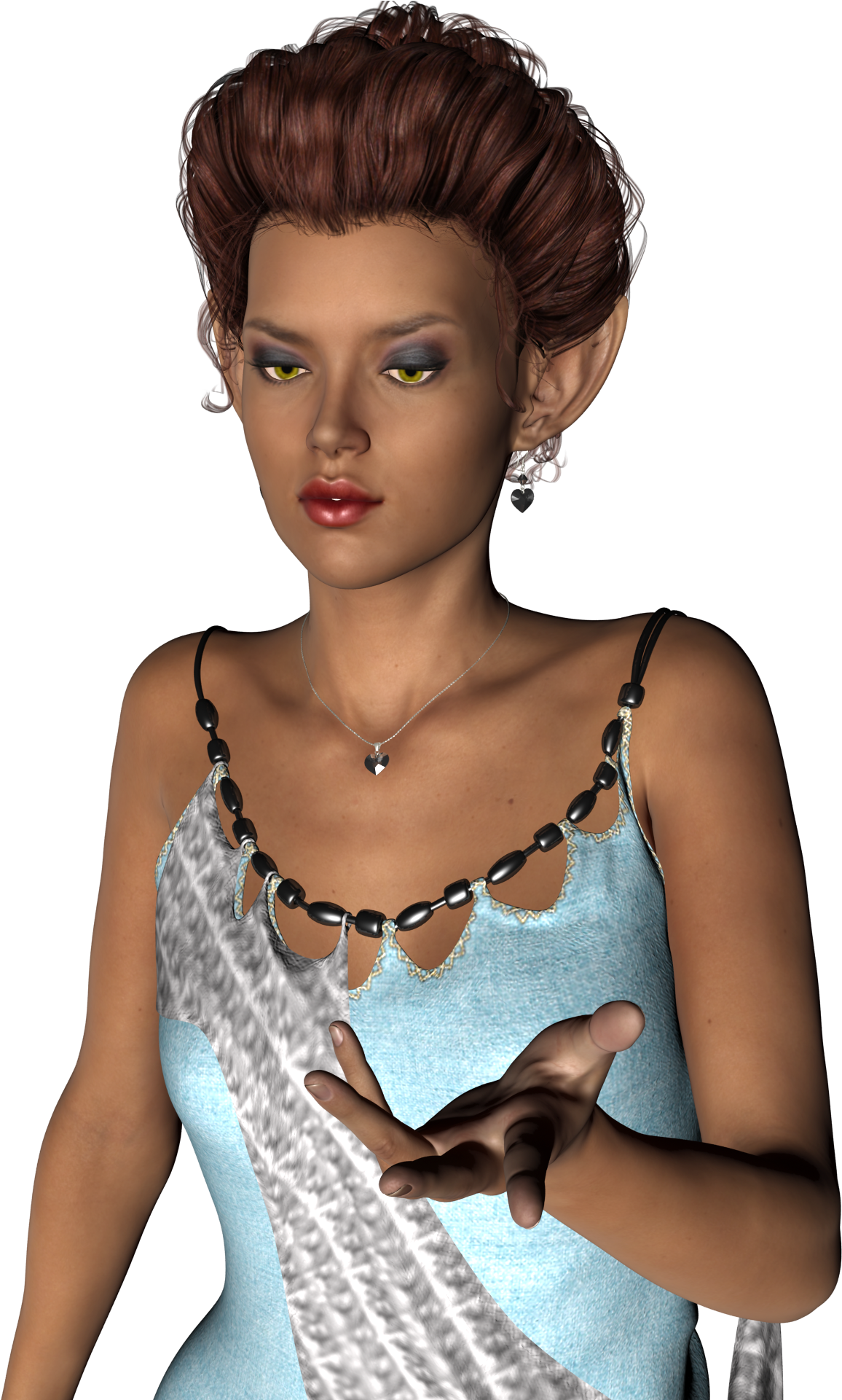 Girl Sitting 3d Render Model 947619 - 3d Anime Girl Png (1483x1920), Png Download