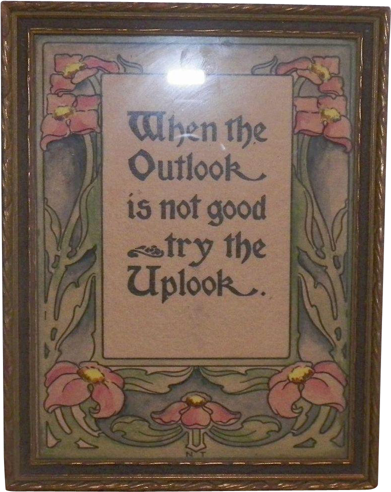 Download Art Nouveau Original Watercolor Motto Signed Picture Frame