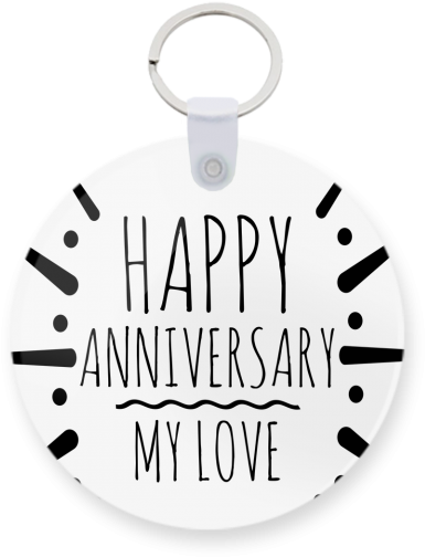 Happy Anniversary Printed Keychain - Vector Graphics (600x700), Png Download