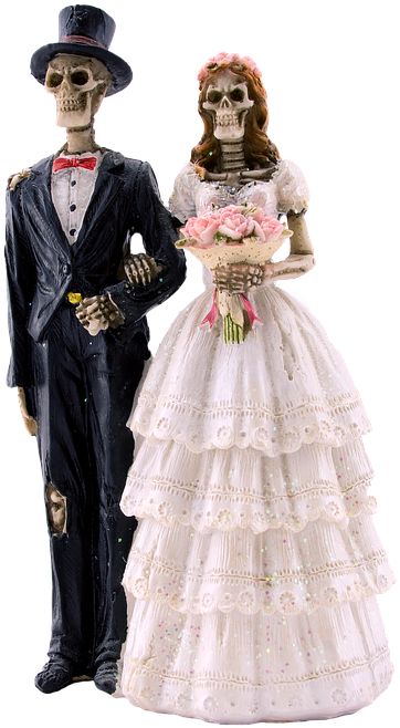 Laminated Poster Gothic Skeleton Decoration Bride And - Esqueleto Novia (820x720), Png Download