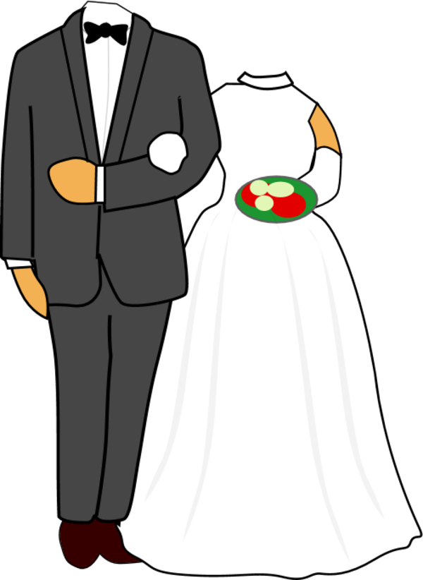 Bride And Groom Bride Images Clip Art Image - Cartoon Bride And Groom Png (600x822), Png Download