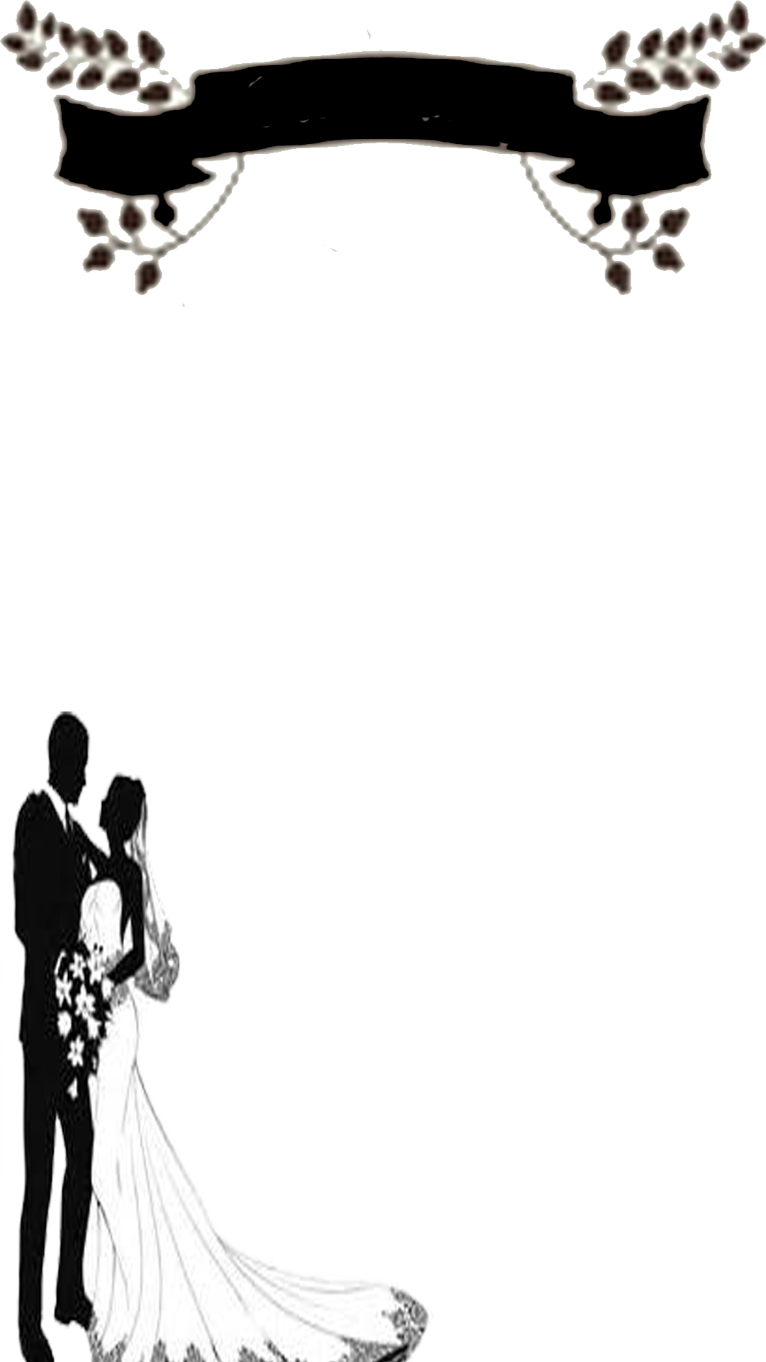 Black & White Bride And Groom - Bridal Couple - Dog Tag Necklace (1080x1920), Png Download