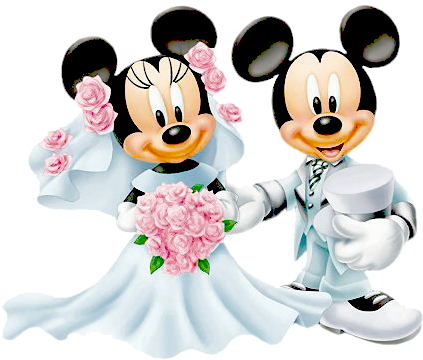 Bride Groom Minnie Mickey More - Mickey Mouse Minnie Mouse Wedding (433x361), Png Download