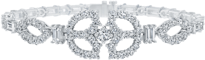 Art Deco By Harry Winston, Diamond Single Motif Bracelet - Art Deco By Harry Winston (525x350), Png Download