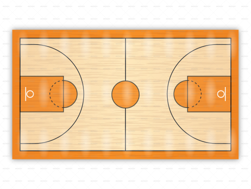 Basketball Court Floor Png Clip Black And White Library - Basketball (500x378), Png Download