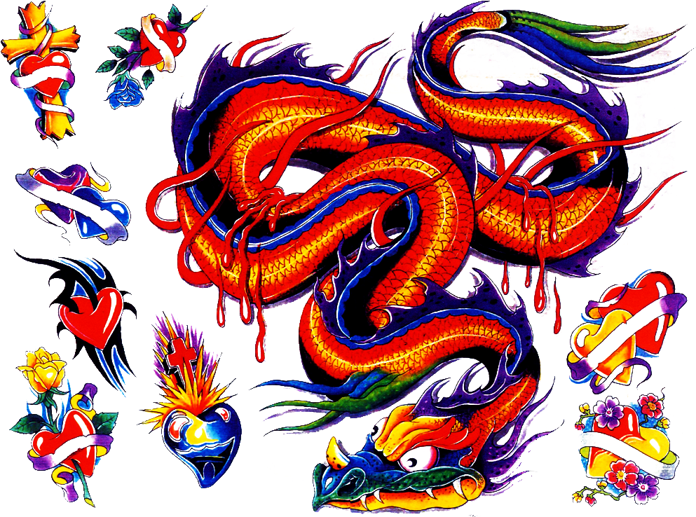 Colored Tattoo Shape Mojo - Tattoo (1024x768), Png Download