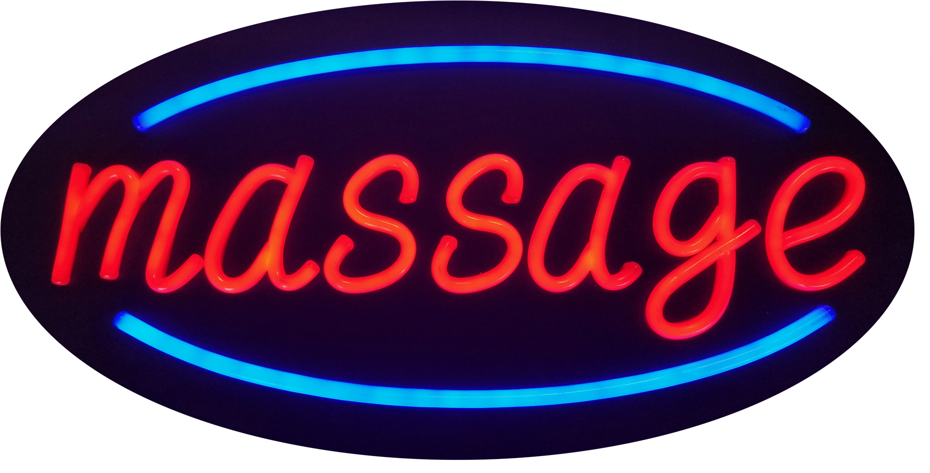 Led Neon Rope Strip Indoor Window Display Sign- "massage" - Circle (2000x2000), Png Download