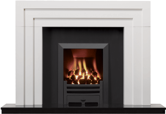 White Wood Fireplace (800x432), Png Download