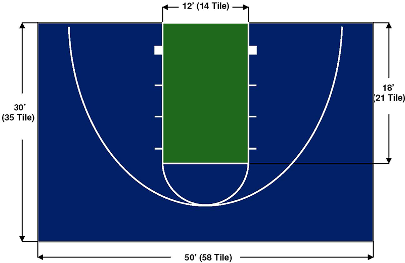 30'x50' Superior Basketball Court - Circle (800x800), Png Download