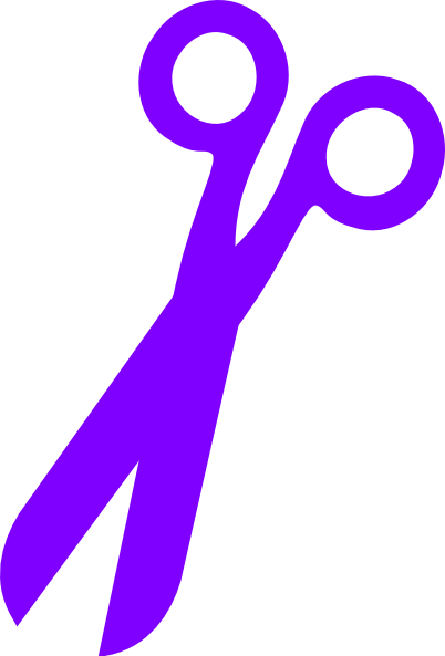 Scissor Clipart Craft - Scissors Clipart Purple (402x593), Png Download