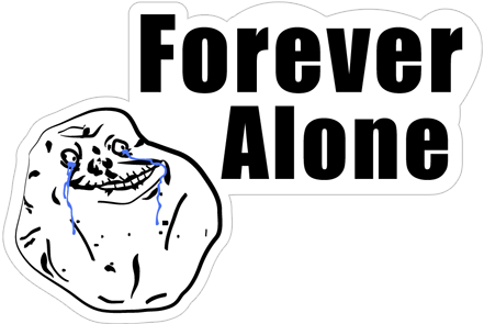 Forever Alone Popplio By Popokino Forever Alone Popplio - Memes Sticker (490x317), Png Download