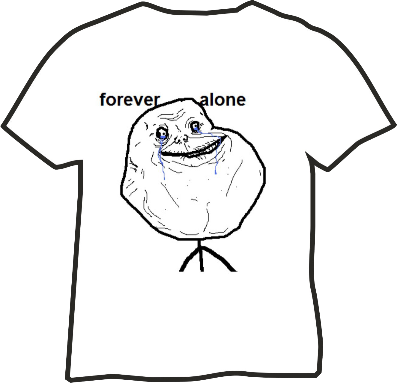 Hrista-estampas - Memes - Forever Alone Meme (1324x1323), Png Download