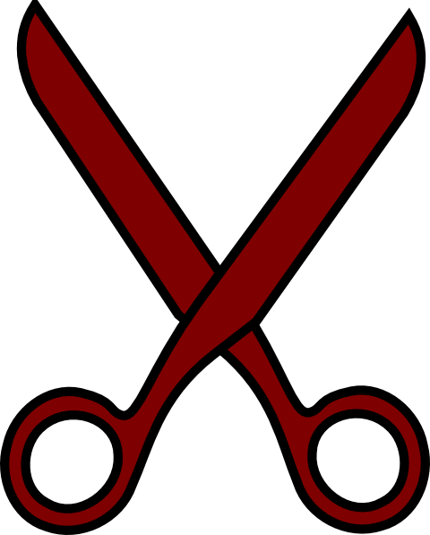 Red Scissors Clip Art - Brown Scissors Png (480x597), Png Download