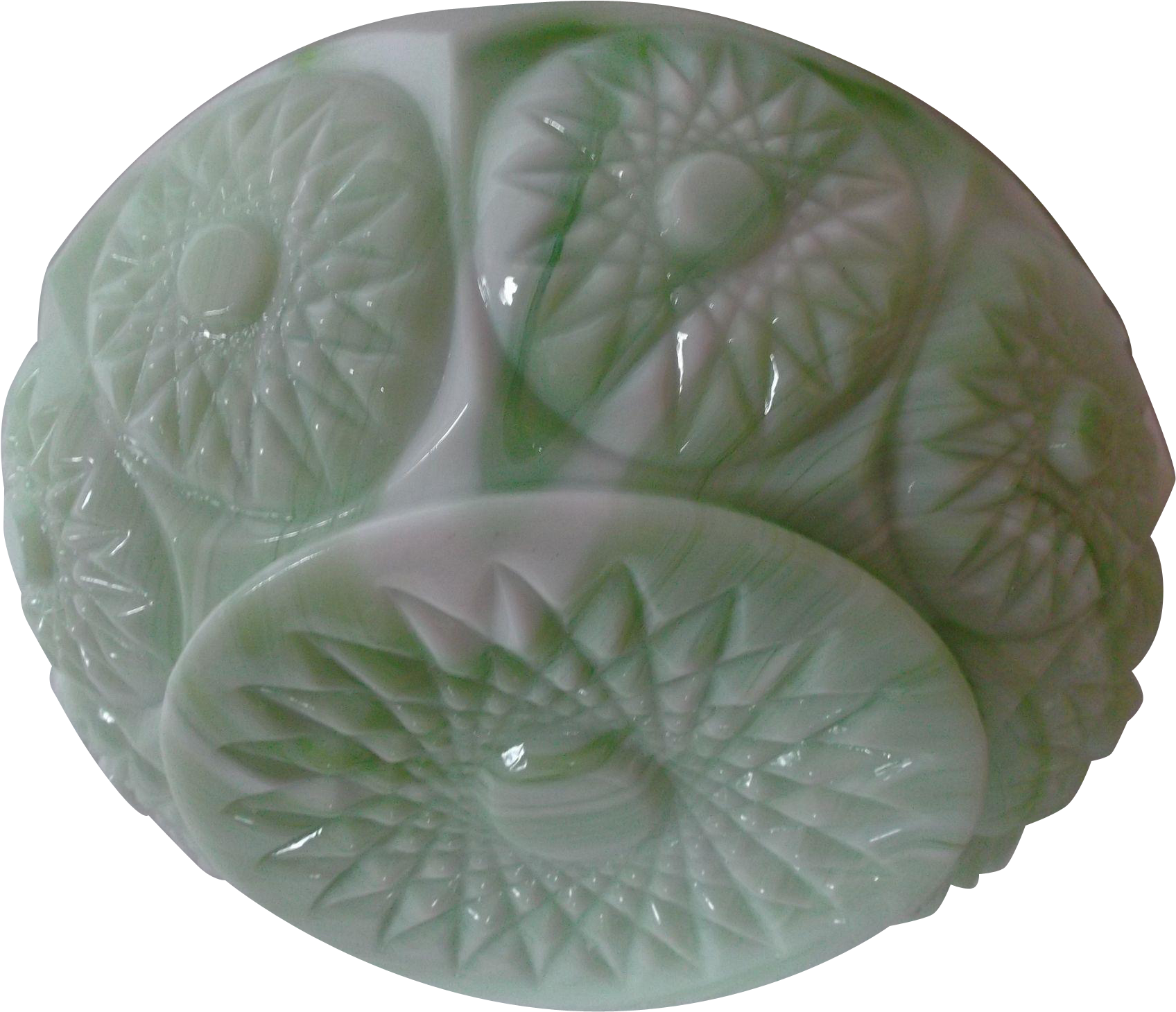Green White Vintage Slag Glass Rose Bowl Jardiniere - Ceramic (1695x1695), Png Download