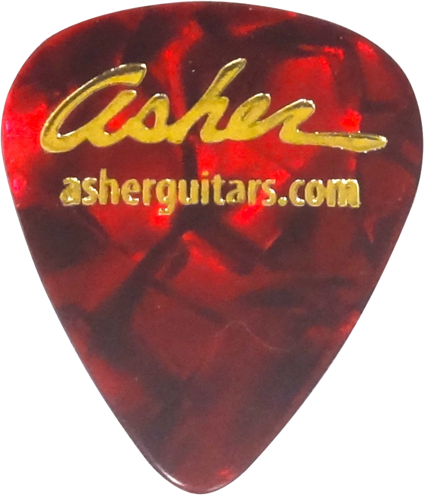Asher Medium Weight Guitar Picks, Red - Emblem (1160x1740), Png Download