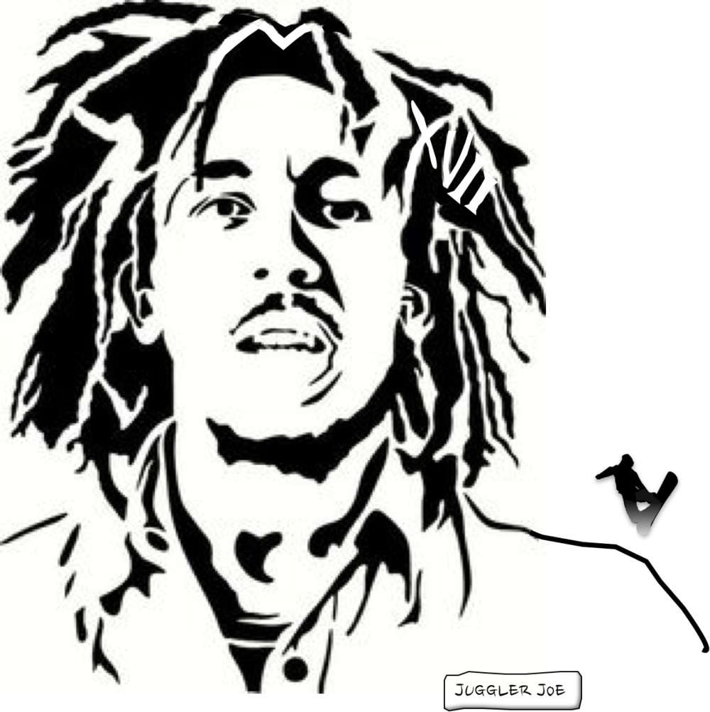 Version 1 - Drawings Of Bob Marley Face (1000x1003), Png Download
