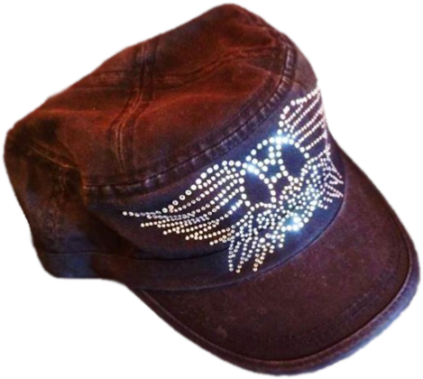 Women's Distressed Military-style Bling Cadet Cap - Baseball Cap (600x600), Png Download